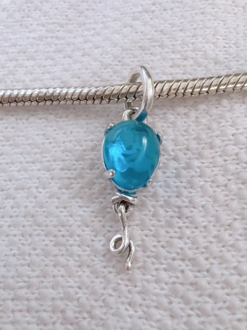Blue Murano Glass Balloon Dangle Charm For Pandora Bracelet Necklace